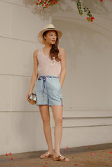 RW31003- Nonya Print Linen Shorts