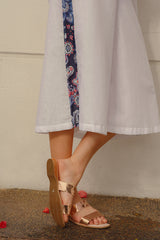 RW31004 -Wide Leg Nonya Print Panelled Pants