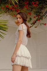 RW31010- Two-Layer Crepe Blend Skirt