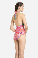 Indian Summer Halter Front Twist One-Piece