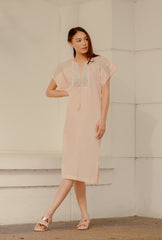 RW31001 - Peach Kimono Sleeve Kaftan