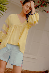 RW31005- Gathered Cotton Top